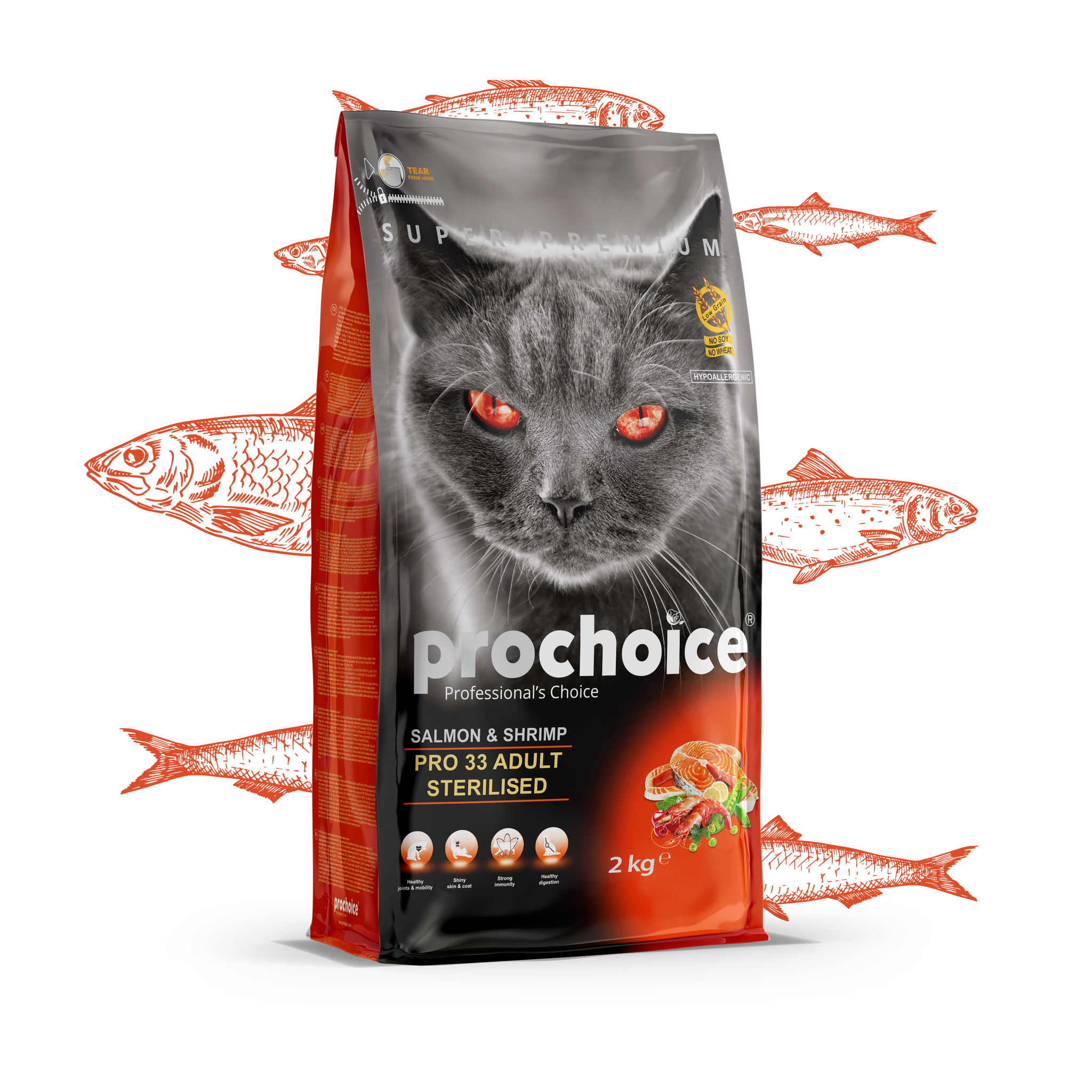 Pro 33 Salmon & Shrimp Formula - Dry Food For Sterilized Cats